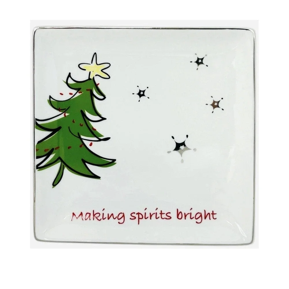 North Pole Trading Co Set of 4 Modern Jingle Salad Plates Christmas 8